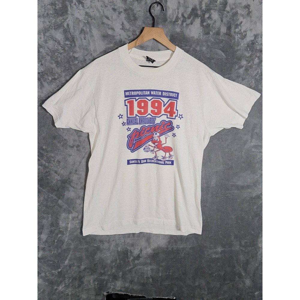 Fruit Of The Loom Unisex T Shirt L White 1994 Metropolitan Water District